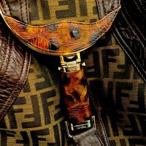 Vintage fendi large hobo monogram bag. NEVER USED